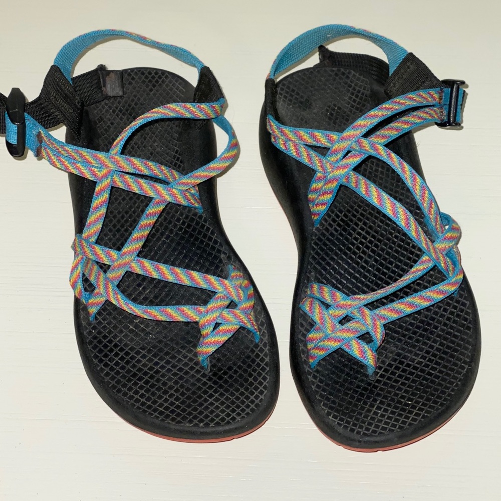 Multi colored chacos- size 8!